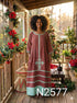 N2577 Hand-Embroidered Cotton Dress with pockets and Netela
