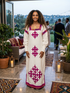 Shifta7 - A2625 off white & yellow የእጅ ጥልፍ  2 piece set size M/L