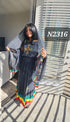 Shifta7 -  N2316 Two Piece Ethiopian Flag Dress