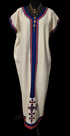 Shifta7 - MA2569 off white & blue cotton የእጅ ጥልፍ  2 piece set size petite