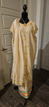 Shifta7 - MA2573 beige cotton የእጅ ጥልፍ  2pc set size M/L petite