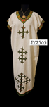 Shifta7 - JY2505 off white & red cotton የእጅ ጥልፍ  2 piece set size M/L
