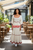 Shifta7 - S2521 Cotton midi dress. Red trim. S/M 1 piece