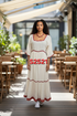 Shifta7 - S2521 Cotton midi dress. Red trim. S/M 1 piece