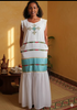 Shifta7 -  N2534 The Tigist Turquoise Accent Habesha Dress with Pockets