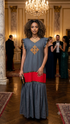 Shifta7 -  JU2603 2 piece gray & black Dress
