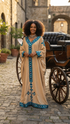 Shifta7 -  AU2602 2 piece oversized Dress machine embroidery