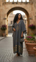 Shifta7- S2606 Long black Cotton Dress extra wide